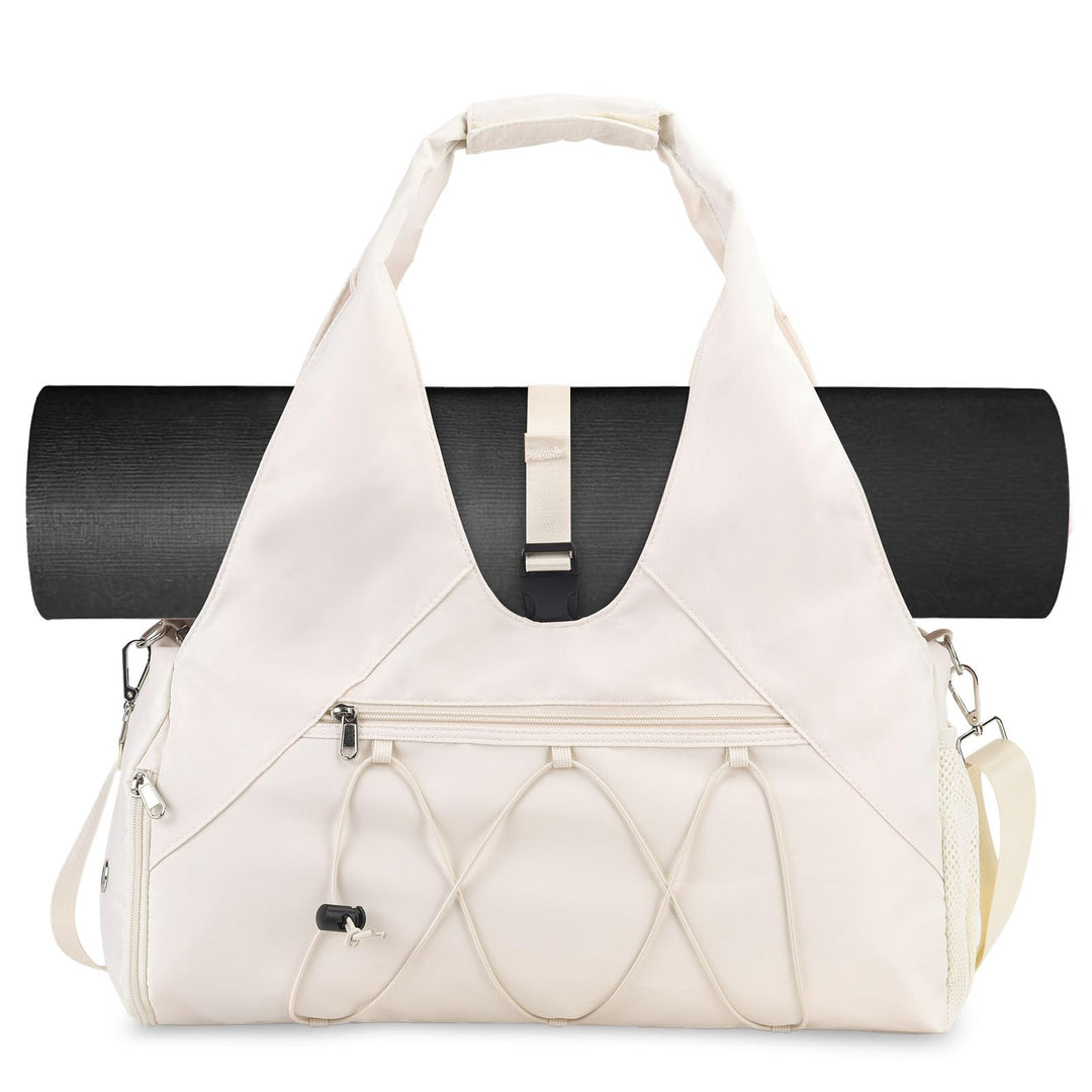 Sporttasche für Damen Yogatasche mit Schuhfach & Nassfach Reisetasche Tragetasche für Yogamatten Fre