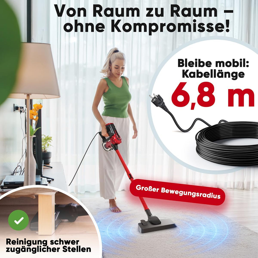 Bomann® 2in1 Staubsauger und Handstaubsauger mit 6,8m Kabel | Starke Saugleistung | für Auto und Hau