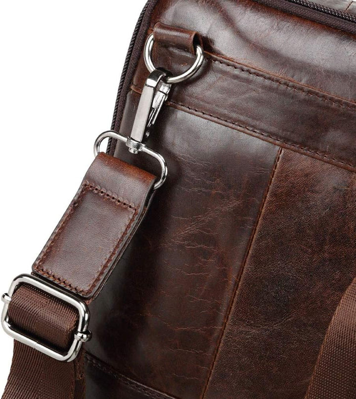 Xieben Umhängetasche aus Leder Schulter Crossbody Reisetasche für Herren Frauen 