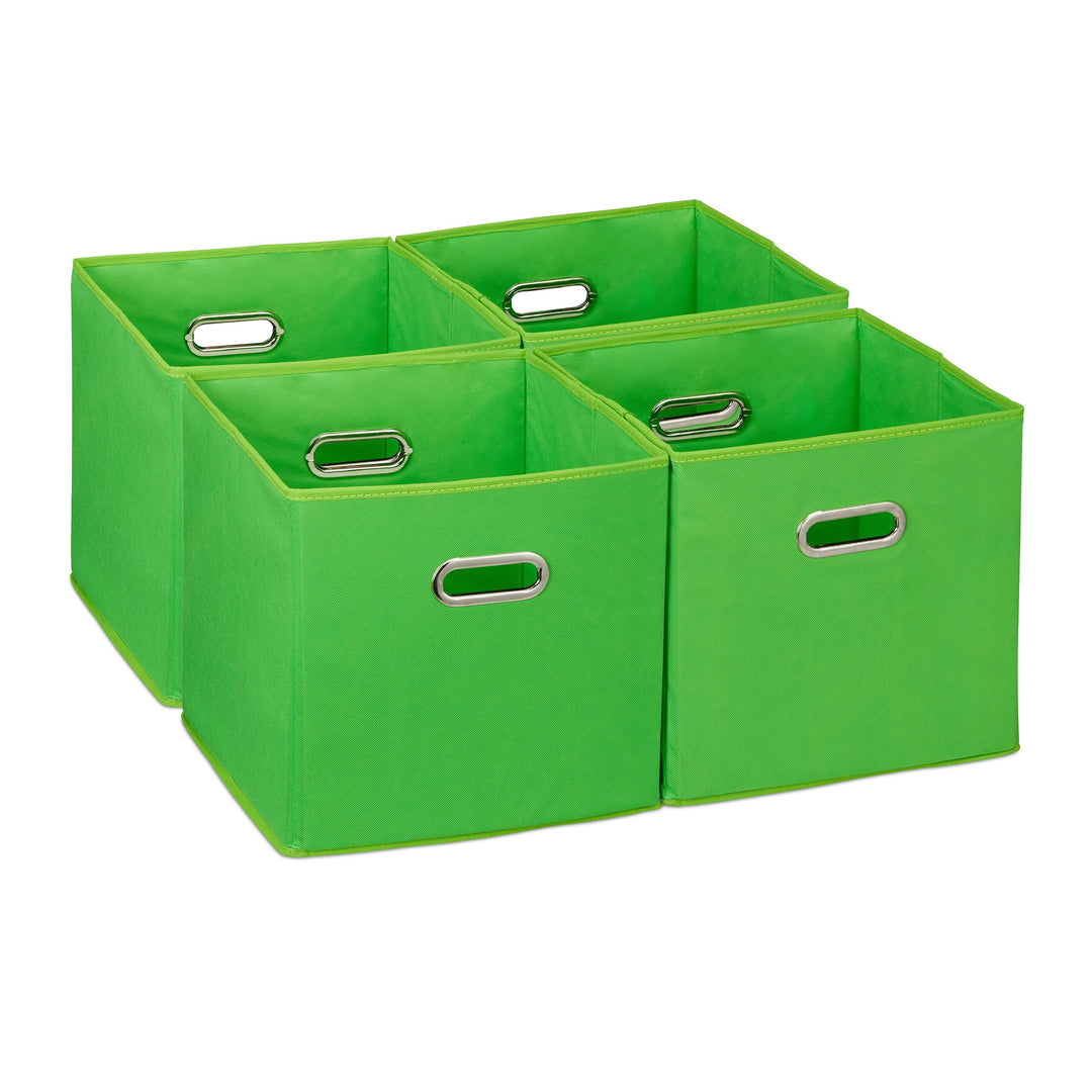 Relaxdays Aufbewahrungsbox 4er Set, Faltbare Regalboxen, HxBxT: 30x30x30 cm, mit Griffen, Faltboxen