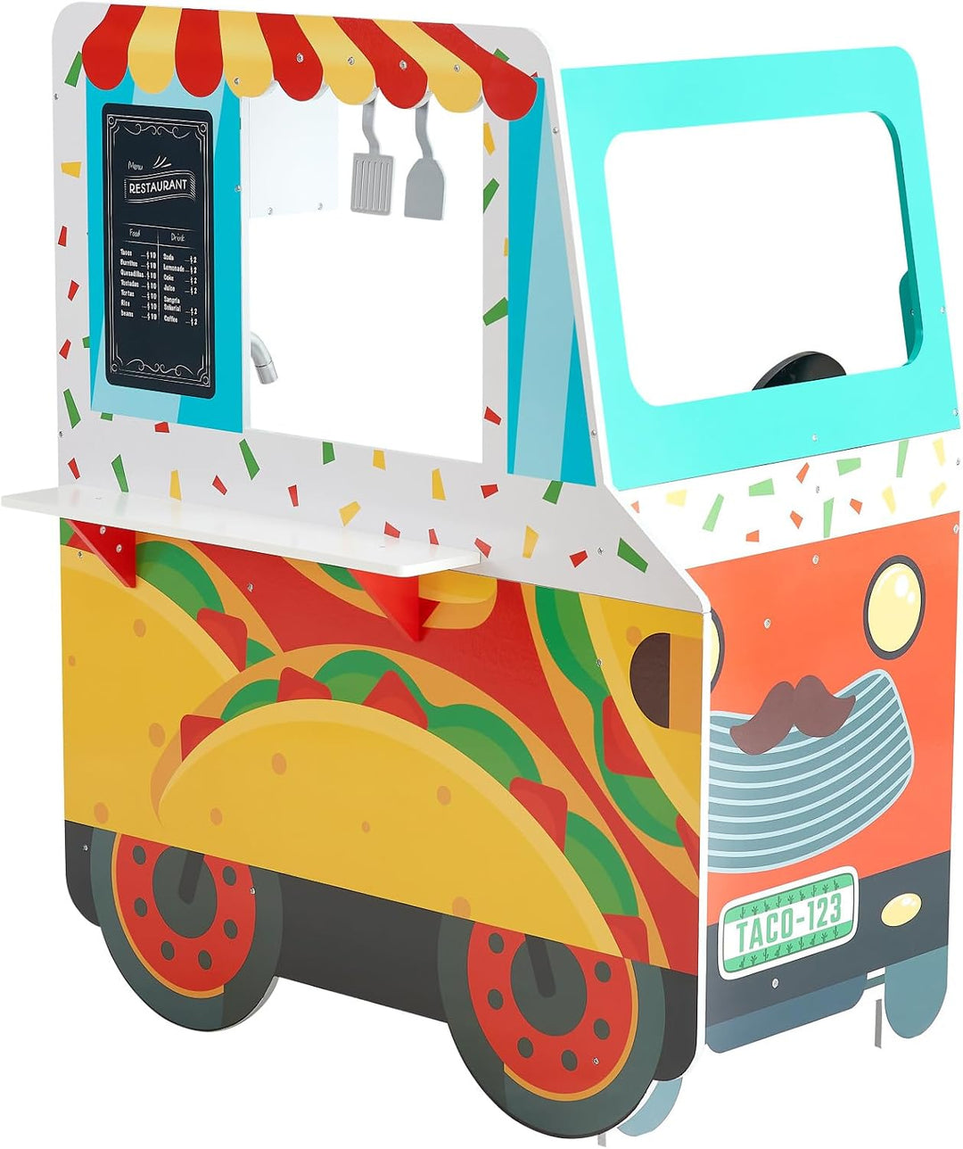 Teamson Kids My Little Helper Kids Play Taco Truck Playset with Accessories, Multicolor