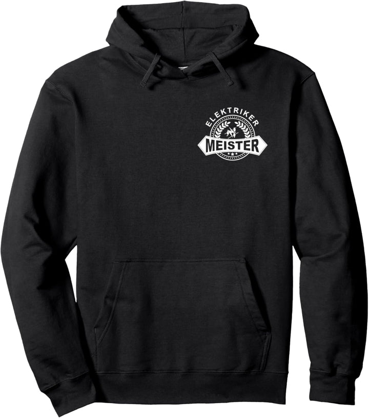 Elektriker-Meister mit traditionellem Zunftwappen auf Brust Pullover Hoodie