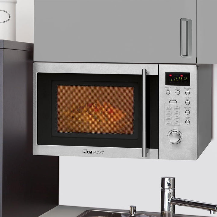 Clatronic® Mikrowelle mit Grill | 1000 Watt | platzsparende Mikrowelle Unterbau | 20L Garraum | Mikr