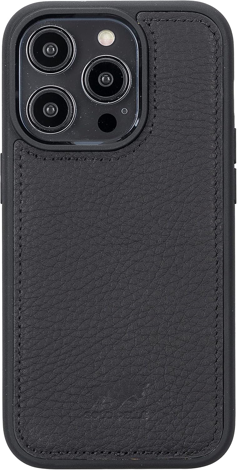 Solo Pelle Lederhülle kompatibel für iPhone 15 Pro in 6.1 Zoll abnehmbare Hülle (2in1) inkl. Kartenf