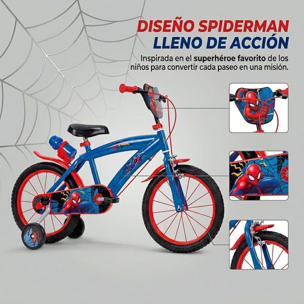 TOIMSA Fahrrad 16 Zoll Spiderman Huffy 5/8 Jahre