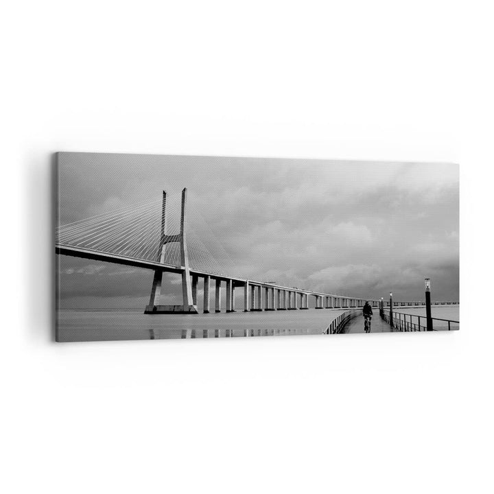 Wandbilder Dekoration Wohnzimmer Architektur fahrrad lissabon tourismus Bilder auf Leinwand 120x50cm