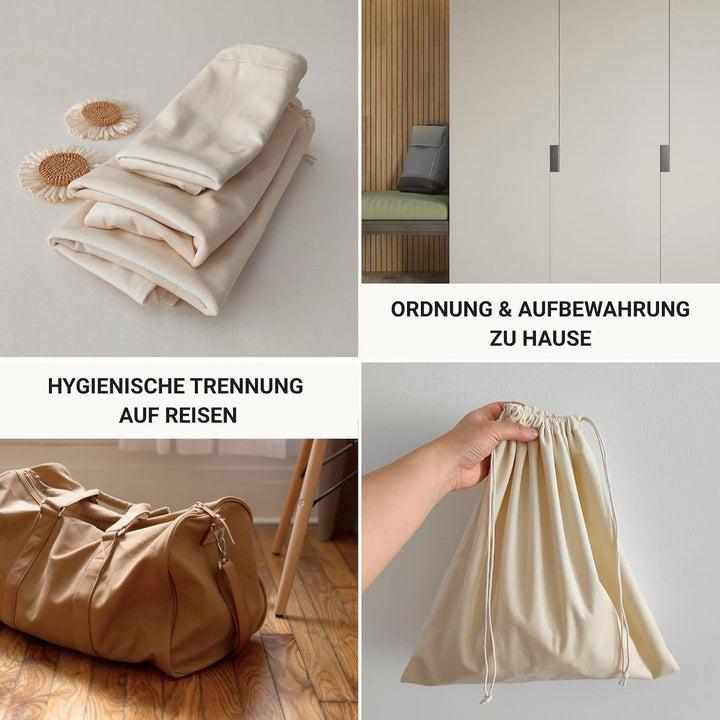 Samtweiche Staubschutzbeutel für Handtaschen, 3er Set Stoffbeutel | Aufbewahrungsbeutel mit Baumwoll