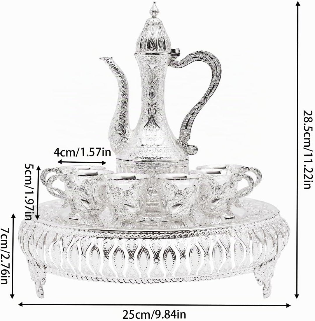 Kaffeetasse und Teekanne Set, Europäisch Teeservice Set mit 1 Teekanne und 6 Tassen, Teekanne, Teese