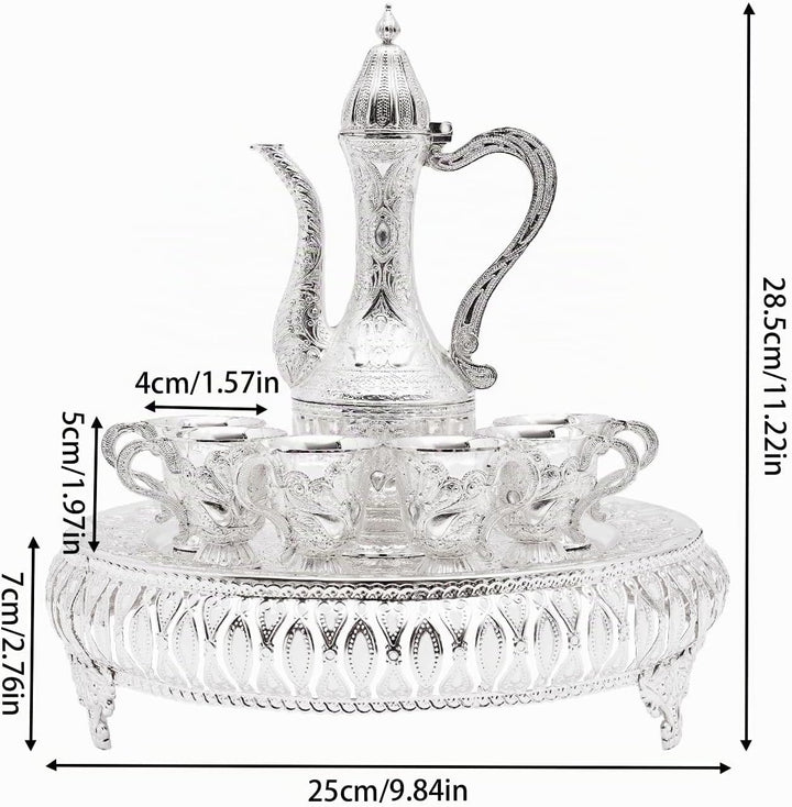 Kaffeetasse und Teekanne Set, Europäisch Teeservice Set mit 1 Teekanne und 6 Tassen, Teekanne, Teese
