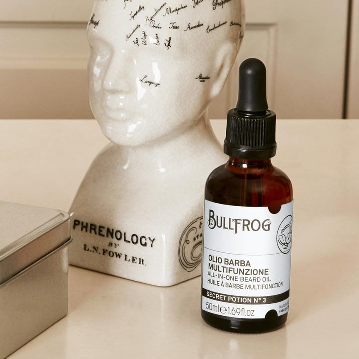 Bullfrog - Multifunktionales Bartöl Secret Potion N.3, Pflegt, Macht Weich, Erleichtert die Rasur, L