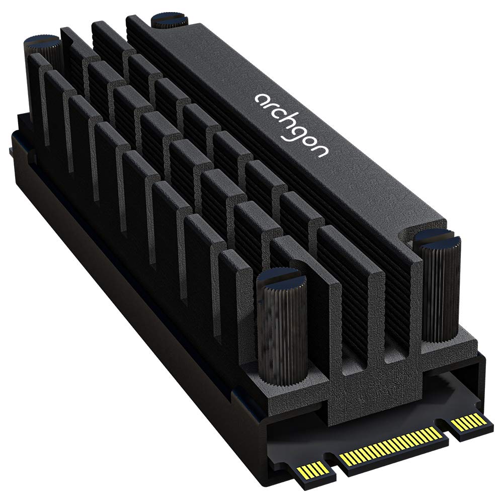 Archgon HS-1110 Kühlkörper für M.2 SSD 2280 PCIe NVMe/SATA Kühler, 20 mm Bauhöhe, Aluminium, 2x Wärm