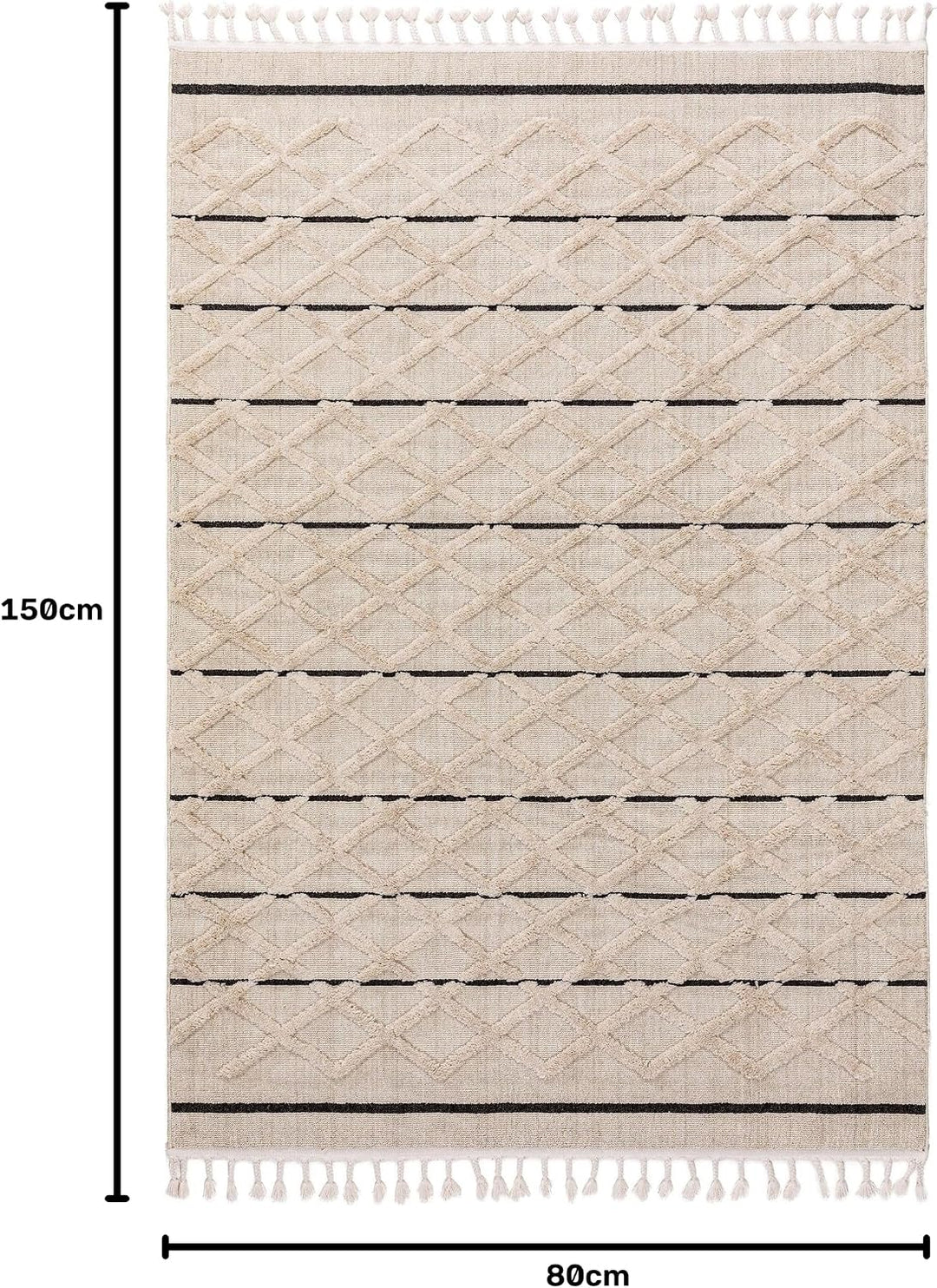 benuta TRENDS Kurzflor Teppich OYO Cream 80x150 cm - Moderner Teppich für Wohnzimmer 80 cm x 150 cm