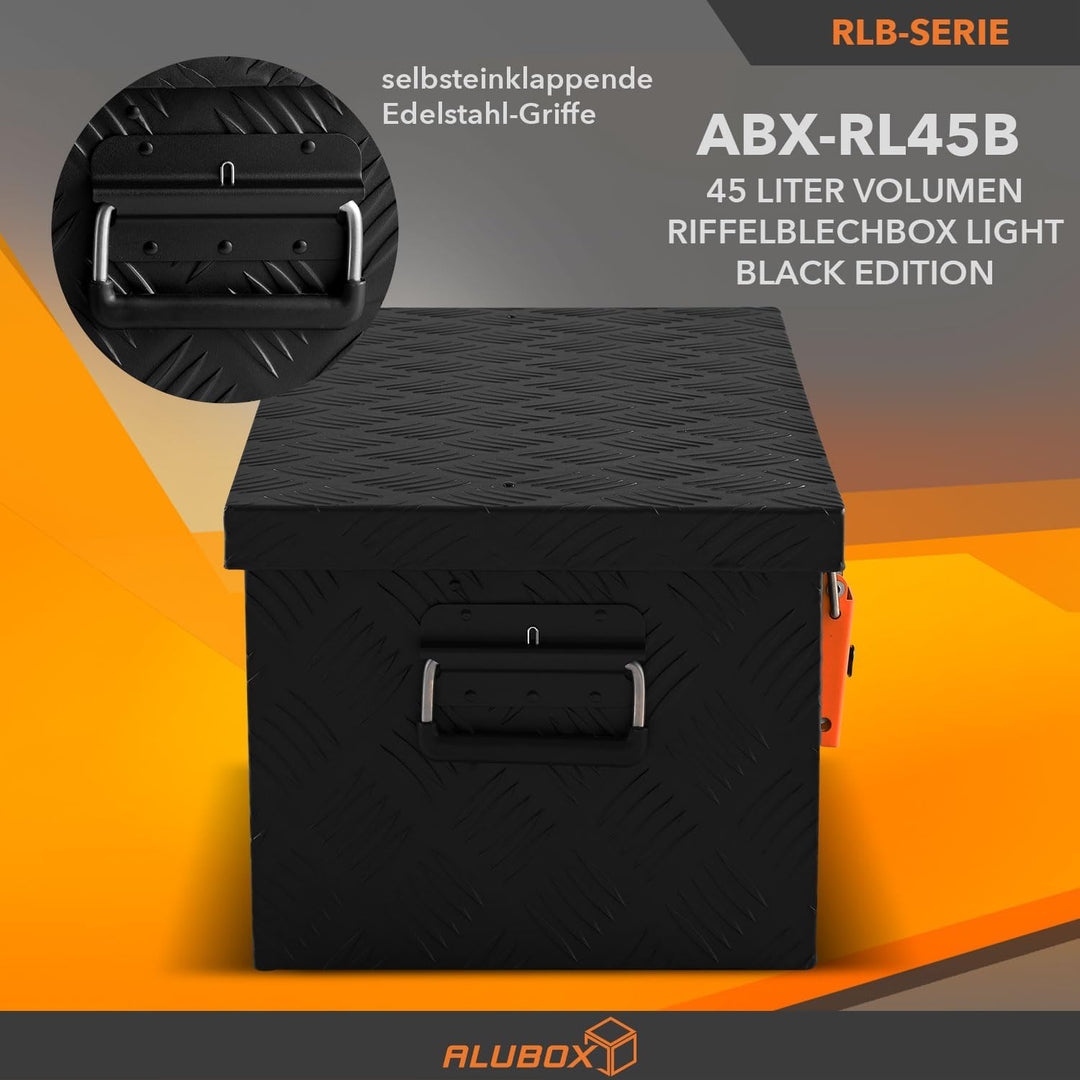 alubox Werkzeugkiste Riffelblech ABX-RL45B Aluminium 1,5mm Werkzeugkiste leicht und robust 45 Liter