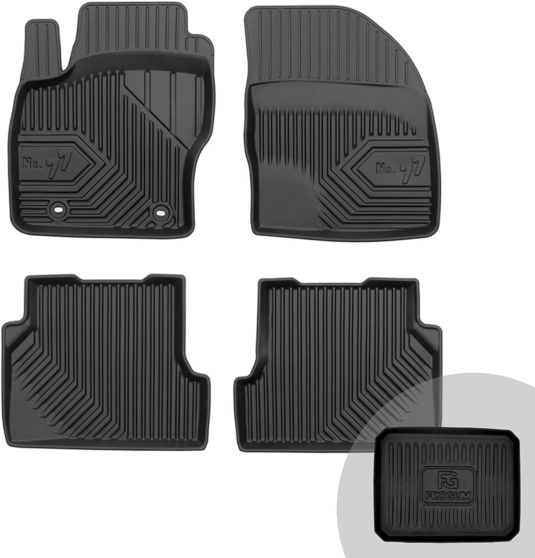 FROGUM No.77 Gummimatten Ganzjahresset von Auto Fussmatten Autofussmatten für Ford Focus II 2004-201