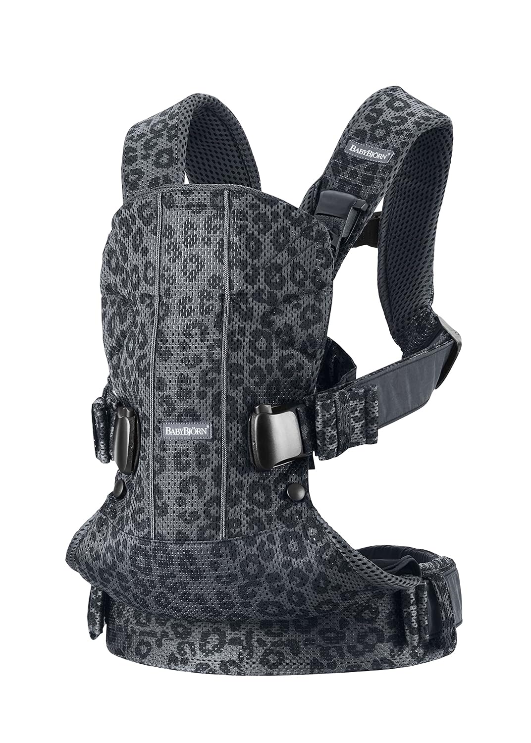 BabyBjörn Babytrage One Air, 3D-Netzstoff, Anthrazit/Leopard 3D-Netzstoff Anthrazit/Leopard, 3D-Netz