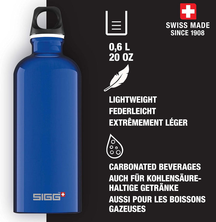 SIGG - Alu Trinkflasche - Traveller - Made in Switzerland - Kohlensäure geeignet - Auslaufsicher - F