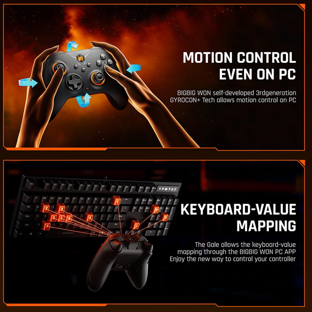 BIGBIG WON Wireless Controller Gale PC Controller Motion Zieling, Hall Trigger, 4 Benutzerdefinierte