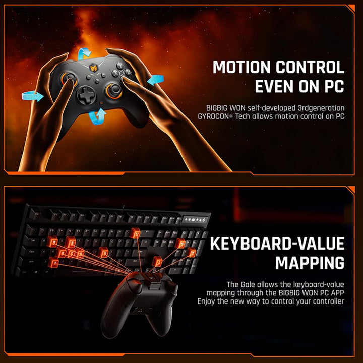 BIGBIG WON Wireless Controller Gale PC Controller Motion Zieling, Hall Trigger, 4 Benutzerdefinierte
