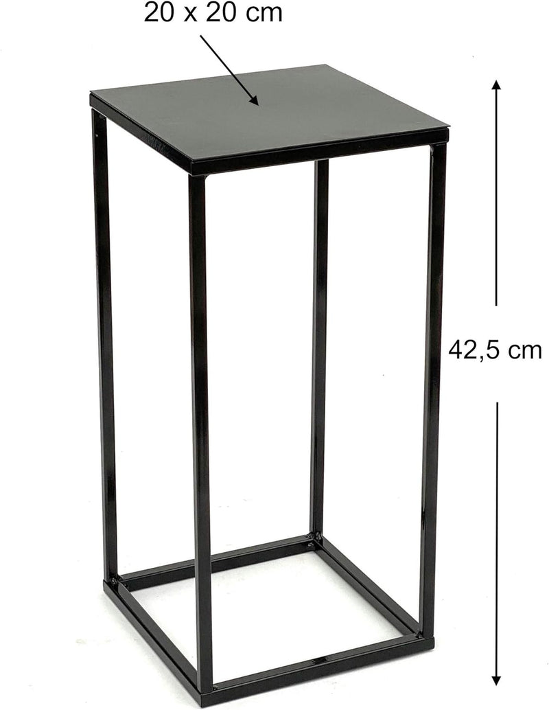 DanDiBo Blumenhocker Metall Schwarz Eckig Höhe 42,5 cm Blumenständer Beistelltisch 434 Blumensäule M