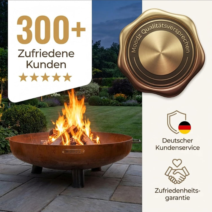 Moodz Feuerschale 60cm - Feuerschalen für den Garten - Feuerstelle Outdoor & Feuertonne - Feuerschal