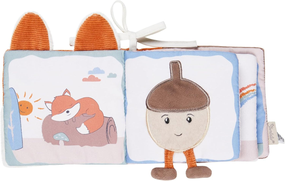Sterntaler Spielbuch Fuchs Filou - weiches Baby Stoffbuch zum Anbinden - Fühlbuch mit Rassel &amp; Knist