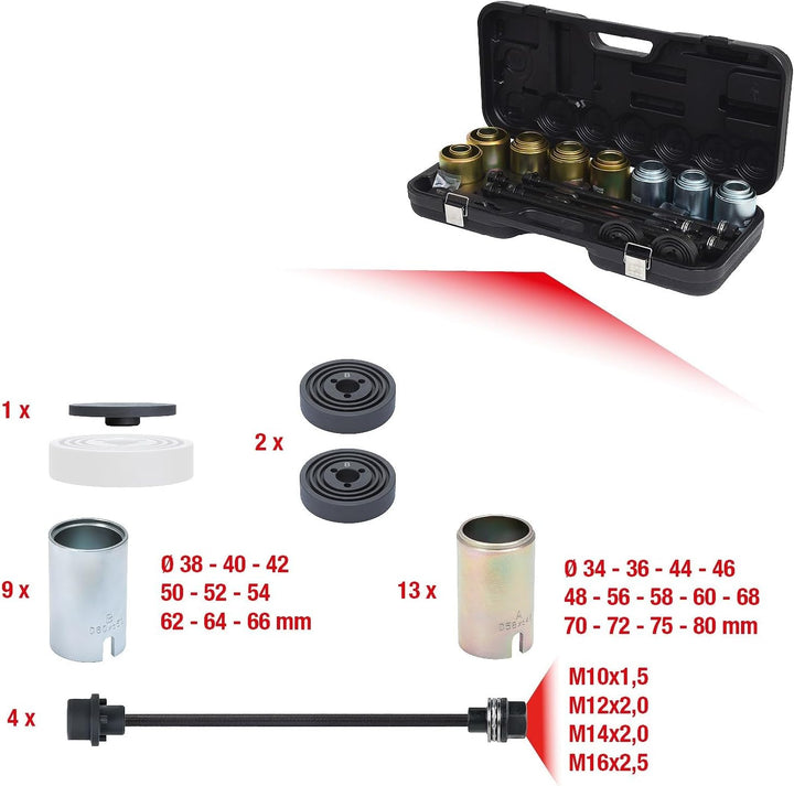 KS Tools 700.1550 Druck- und Zughülsen Satz, 29-tlg.