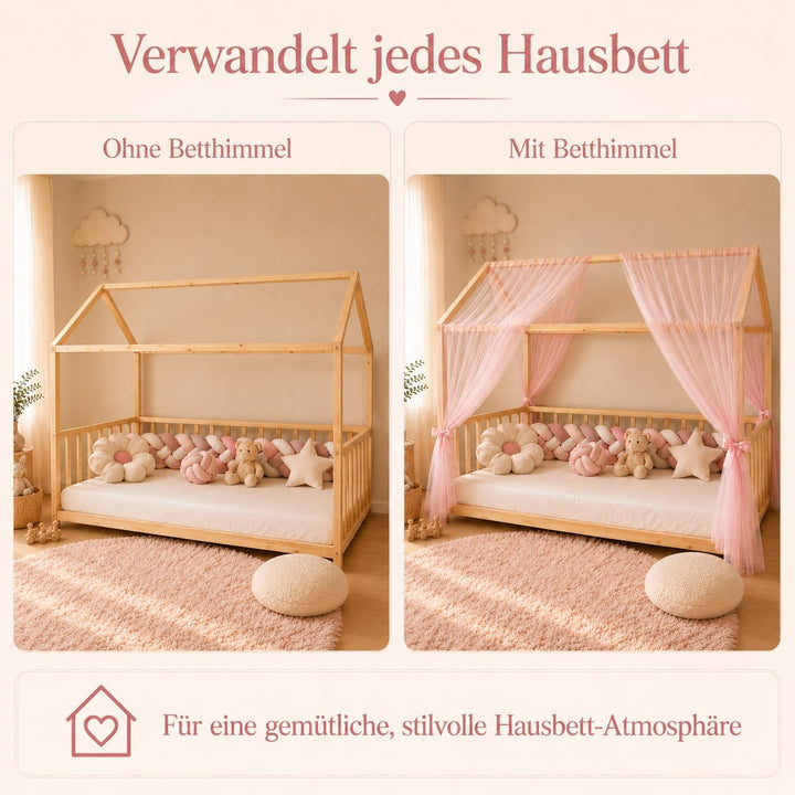 Baby Fancyroom Betthimmel für Hausbett Kinderbett, universell, Premium Tüll, 2-teilig, Hausbetthimme