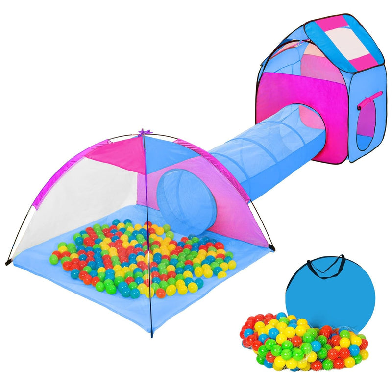 tectake® Iglu Kinderspielzelt Spielhaus Kinderzelt mit Krabbeltunnel + 200 Bälle + Tasche - Diverse