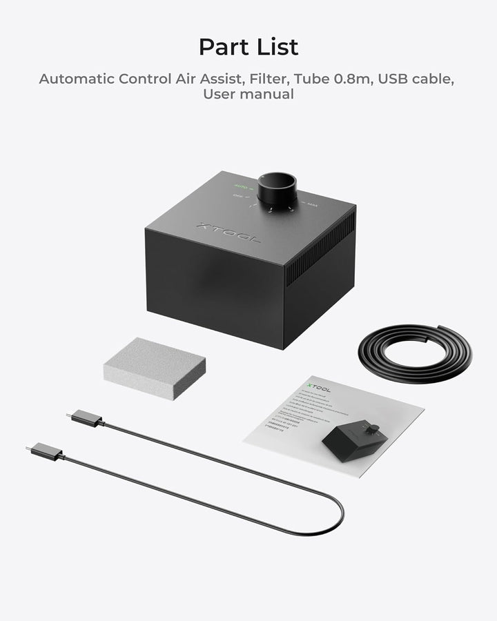 xTool S1 Air Assist 30L/min Luftstrom Luftunterstützungsset für Lasergravierer zum Entfernen von Rau