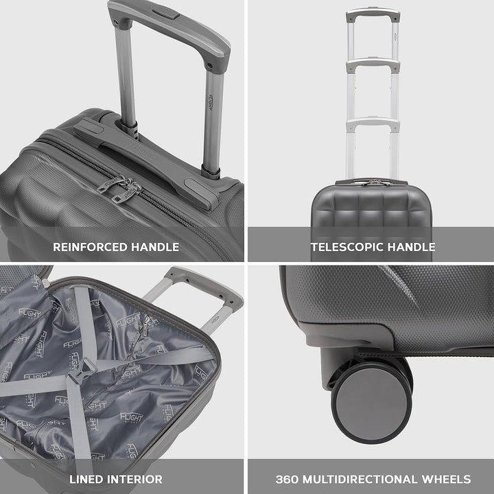 Flight Knight Bubble Suitcase - Ryanair easyJet Jet2 Approved - 8 Wheel Carry Cabin Hardcase 45x36x2
