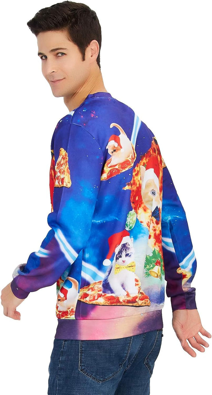 ALISISTER Hässliche Weihnachtpullover 3D Gedruckt Weihnachten Jumper Sweatshirt Langarm Ugly Christm