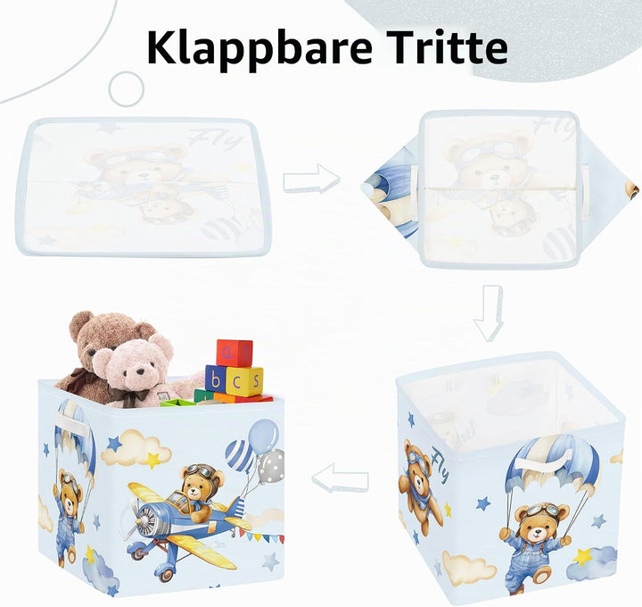 Clastyle 3 Stück Traumtier Aufbewahrungsbox Stoff für Kallax Faltbar Aufbewahrungskorb Klein Schrank