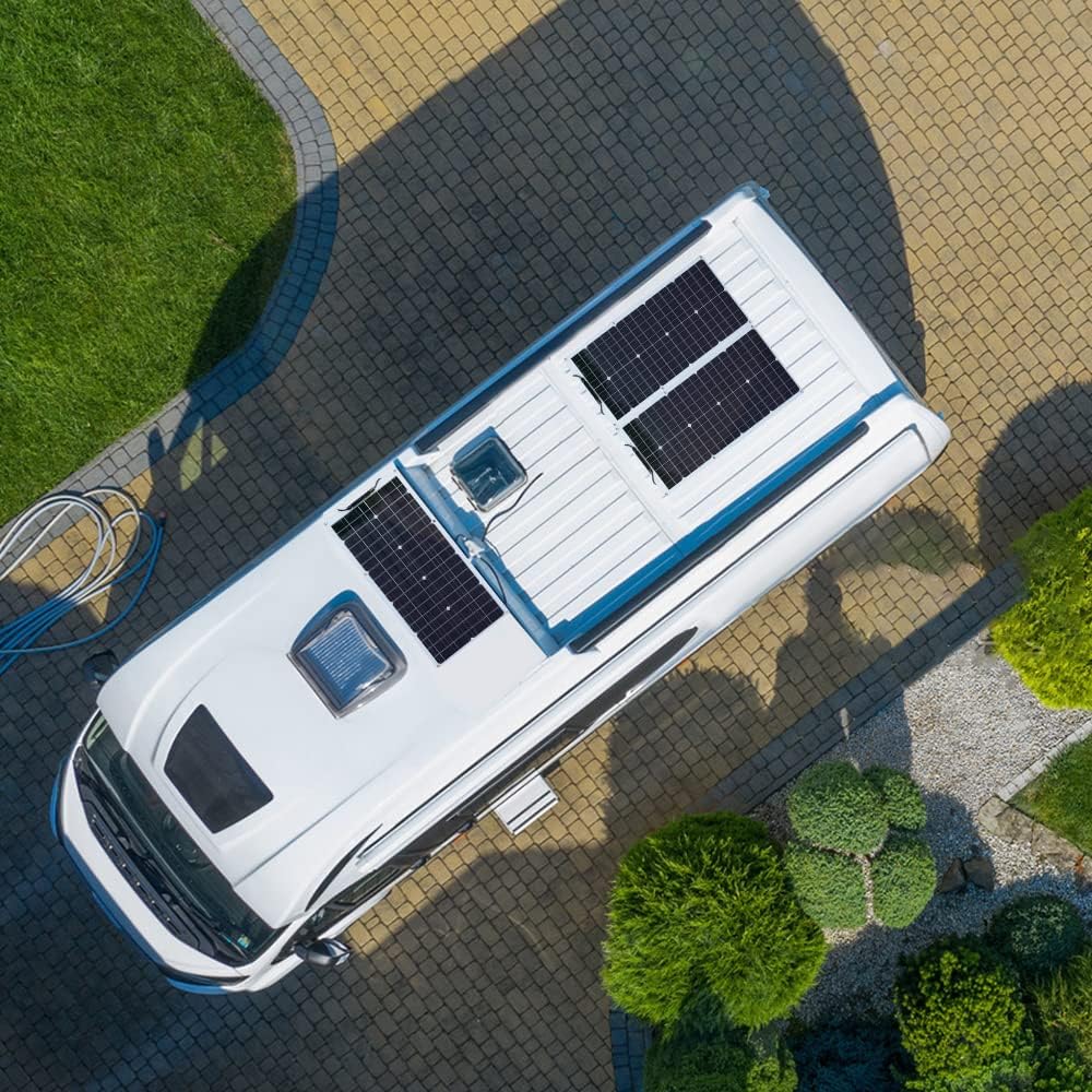 50W Solarpanel Flexibel 12V Monokristallines Solarpanel, Flexible Solarmodule mit Kabel für Wohnmobi