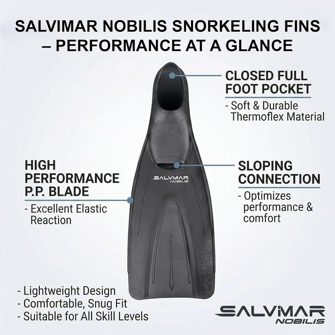 SALVIMAR Nobilis Schnorchelflosse 36/37 Schwarz, 36/37 Schwarz