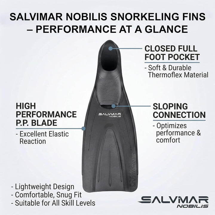 SALVIMAR Nobilis Schnorchelflosse 36/37 Schwarz, 36/37 Schwarz