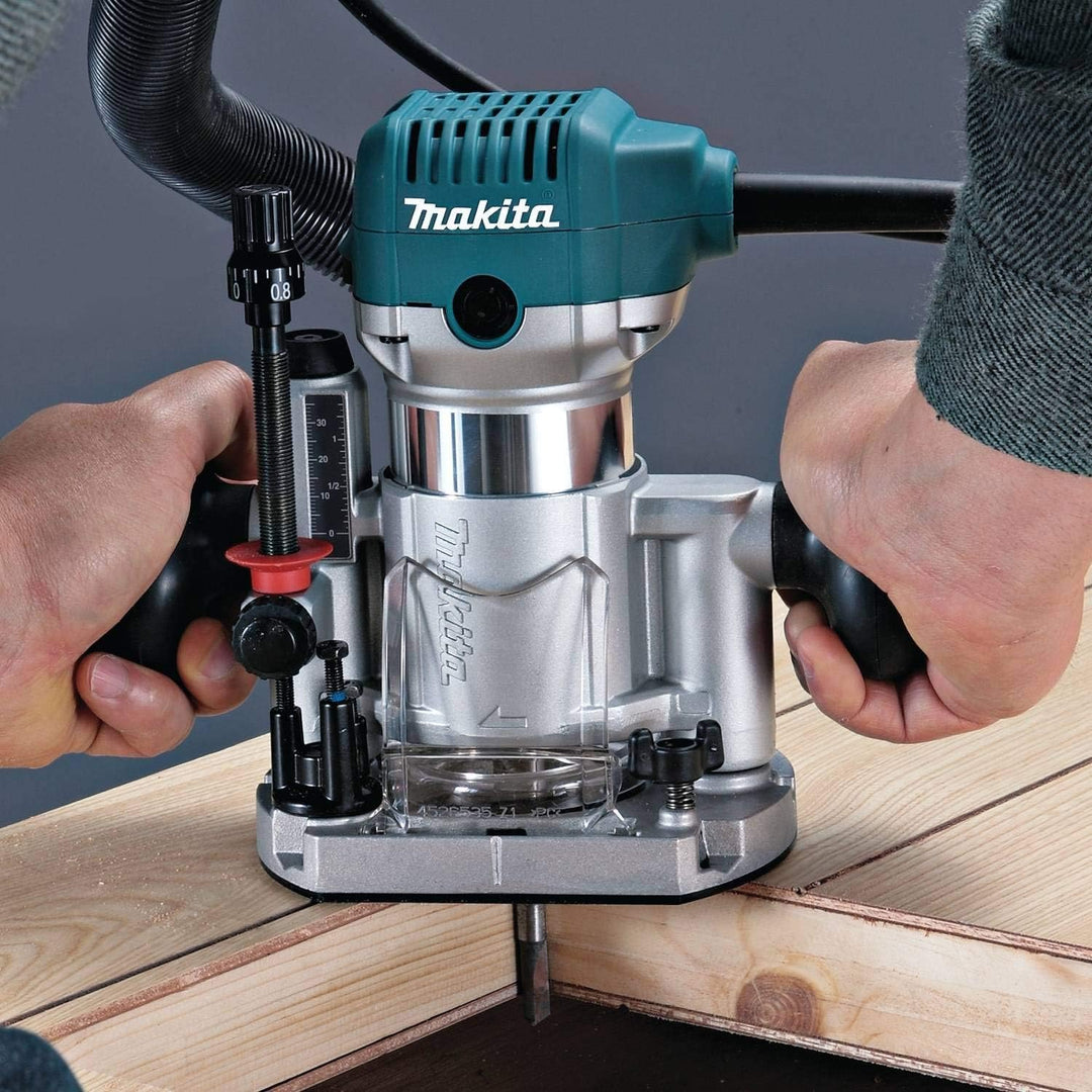 Makita RT0701CX7 1-1/4 HP Compact Router Kit Kit mit 1 Basis, Kit mit 1 Basis