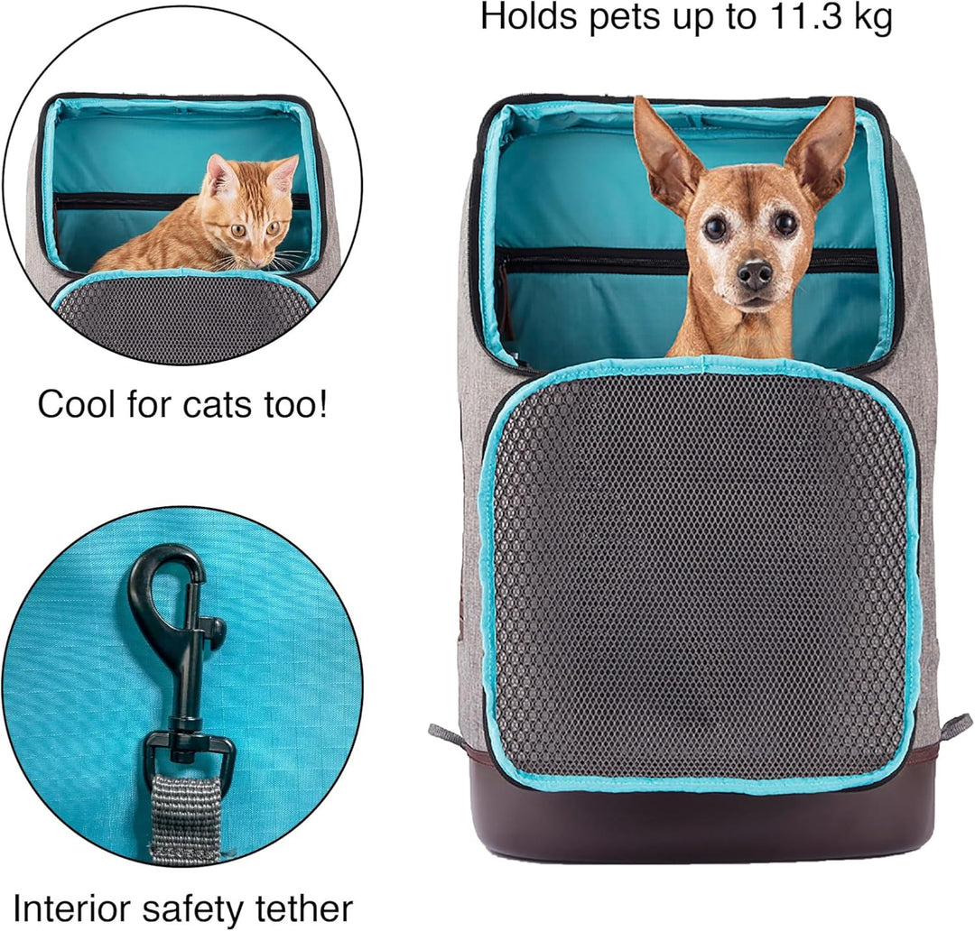 Kurgo Rucksack, Mit speziellem Hundefach, Atmungsaktives Netz und Wasserfester Boden, Für Haustiere
