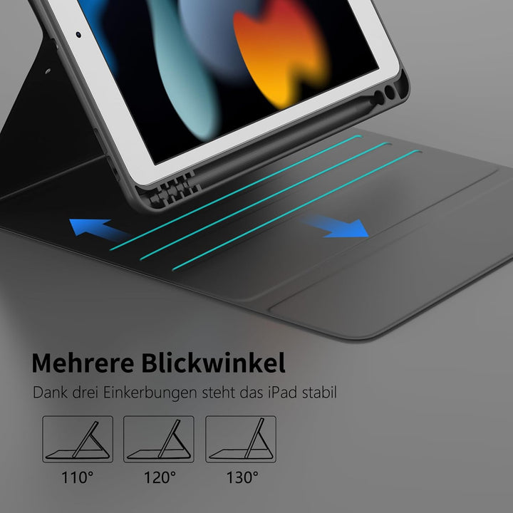 TQQ Tastatur Hülle für iPad 10.2 Zoll (9/8/7 Generation), für iPad Air 3rd und iPad Pro 10.5, Wieder