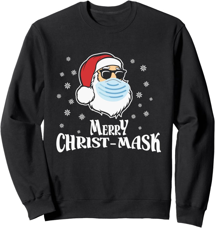 Merry Christmask Weihnachtsmaske Weihnachtsmann Mundschutz Sweatshirt