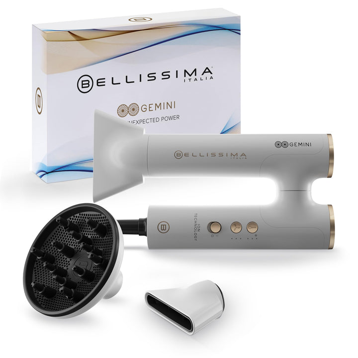 Bellissima Gemini Haartrockner, ultraleicht, kompakt, drehbarer Griff, digitaler Motor, ultrastarker