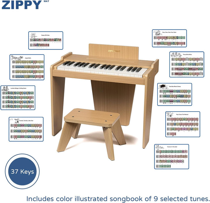 ZIPPY MAT Kinder Klavier Tastatur, 37 Tasten Digitalpiano für Kinder, Musik Lerninstrument Spielzeug