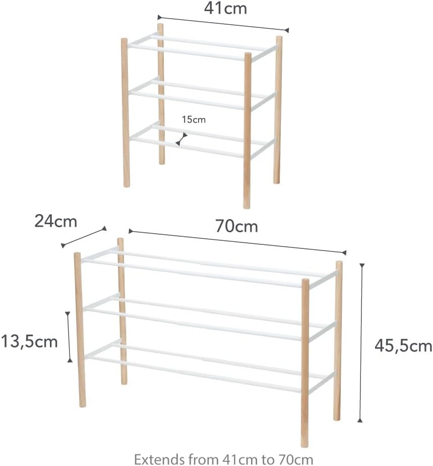 Expand. Shoe Rack - Plain - white Weiss, Weiss