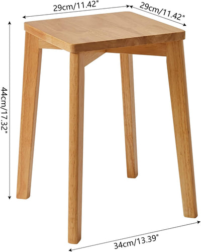 IBUYKE 4er Set Esszimmerhocker, Holzstapelstuhl mit Rutschfester Matte, Stapelhocker für Klassenzimm