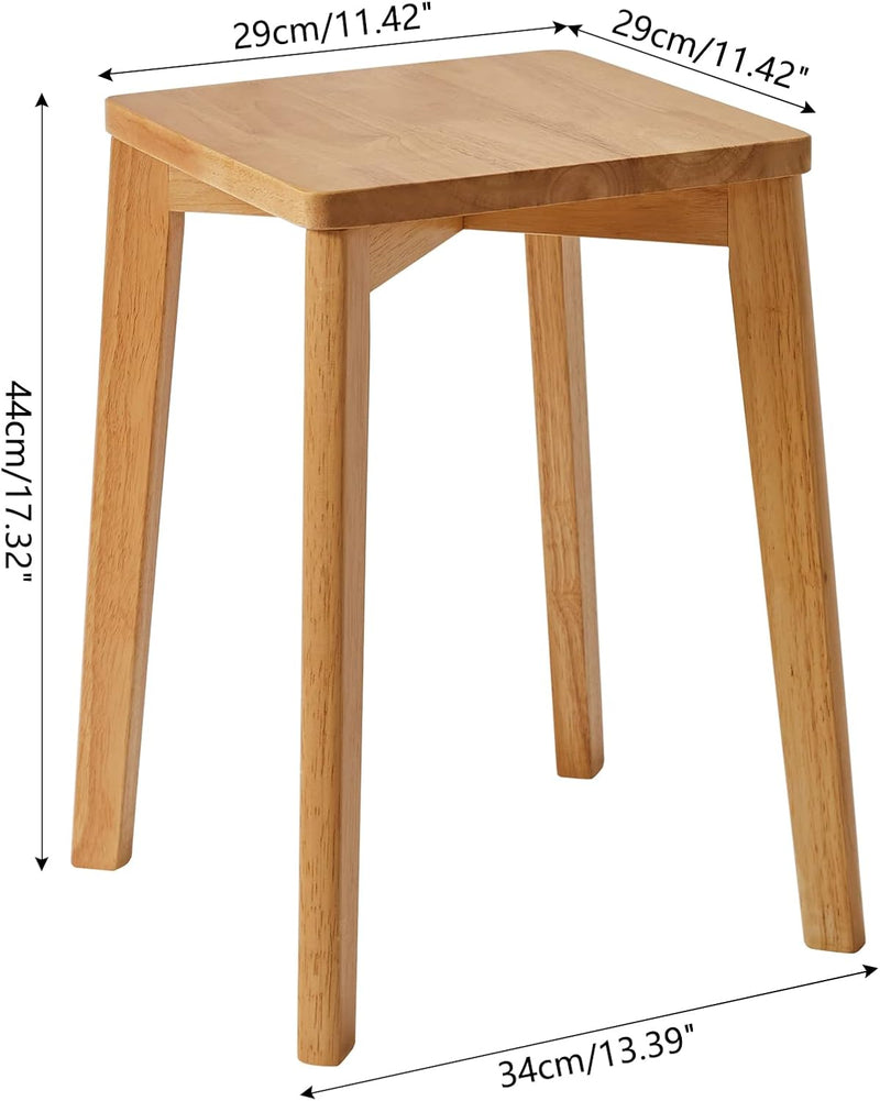IBUYKE 4er Set Esszimmerhocker, Holzstapelstuhl mit Rutschfester Matte, Stapelhocker für Klassenzimm