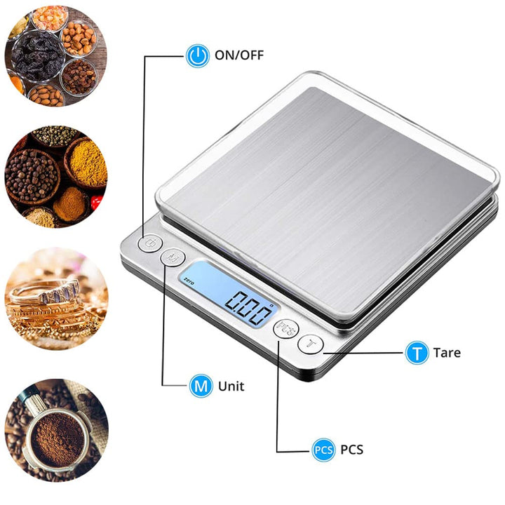 Edelstahl Waage Küche, Mini Digitale Taschenwaage, Edelstahl Cuisine Waage, Elektronische Edelstahl