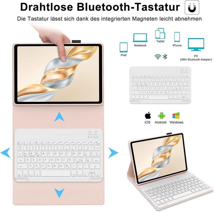 IVEOPPE Tastatur für Honor Pad X9a 11.5 Zoll, Hülle mit Bluetooth Abnehmbarer Tastatur für Honor Pad