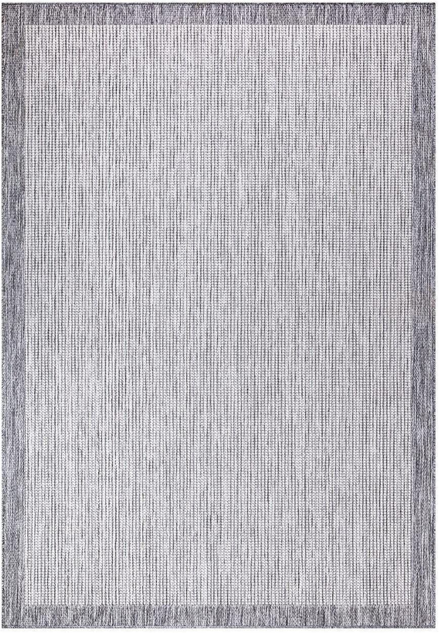 carpet city Outdoor-Teppich Wetterfest Balkon Terrassen - Grau in 160x230 cm - Deko Teppiche Aussen