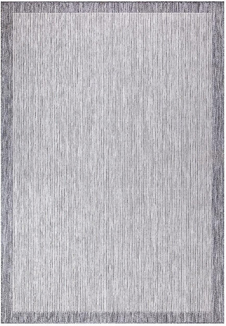 carpet city Outdoor-Teppich Wetterfest Balkon Terrassen - Grau in 160x230 cm - Deko Teppiche Aussen
