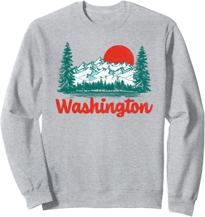 Retro Washington Vintage 80s State Pride Graphic Sweatshirt
