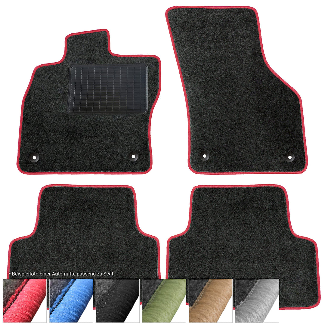 moto-MOLTICO Fussmatten Auto Velours Autoteppiche Schwarz Automatten Set 4-teilig passend für VW Pol